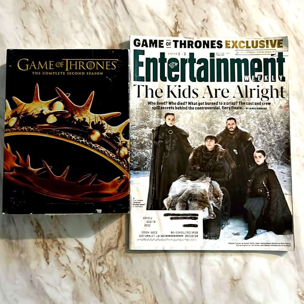 Game Of Thrones Exclusive Entertainment Weekly & Complete Second Season DVD’s